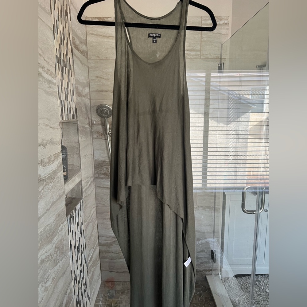 Express Olive Green High-Low Dress